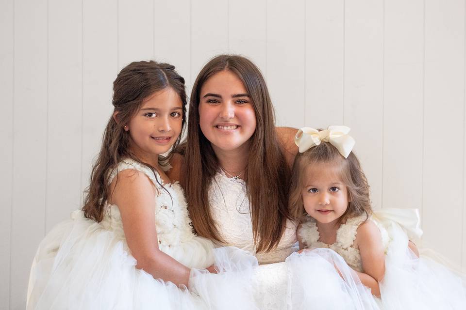 Bride & flower girls