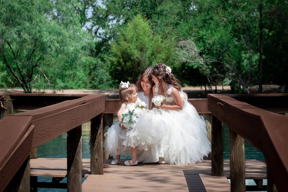 Bride & flower girls