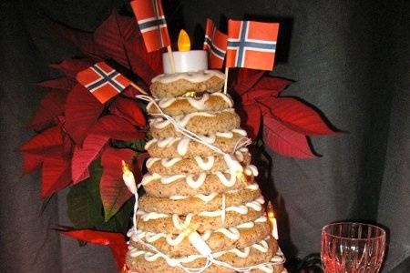 Vegan Kransekake - A traditional Norwegian almond ring cake
