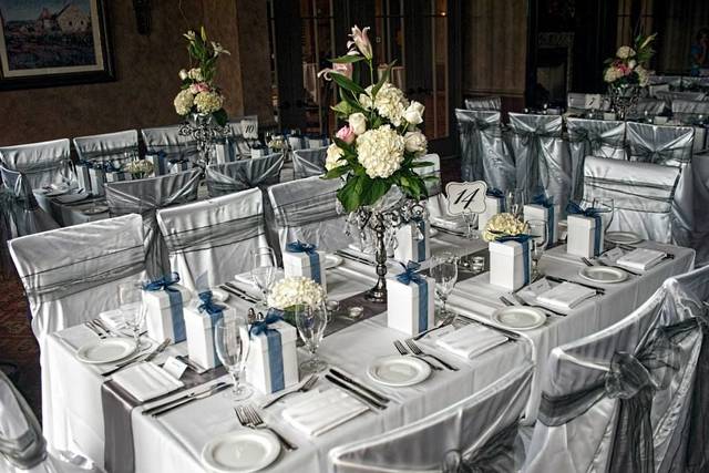Table setup with centerpiece