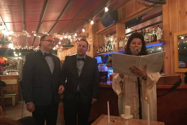 Vows being exchanged
