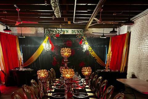 Backdrop with Chandeliers