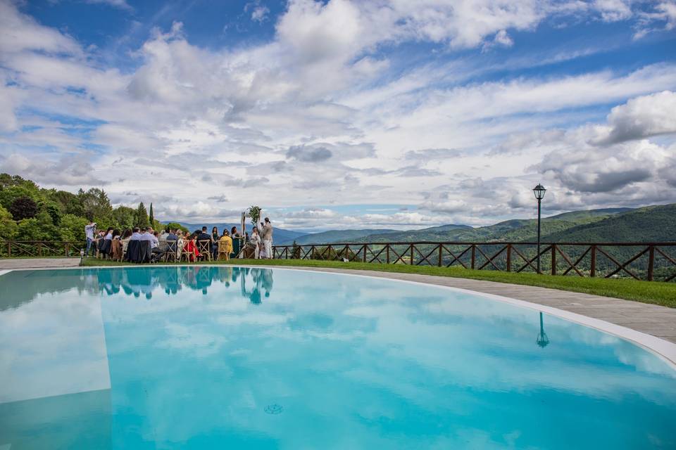 Wedding reception at the pool