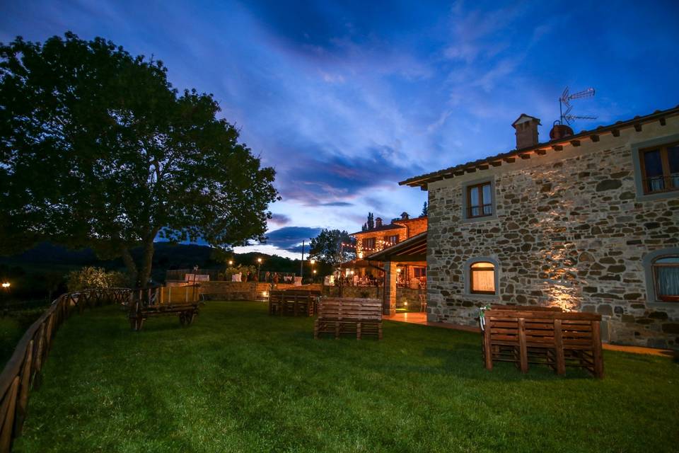 Aperitivo area at night