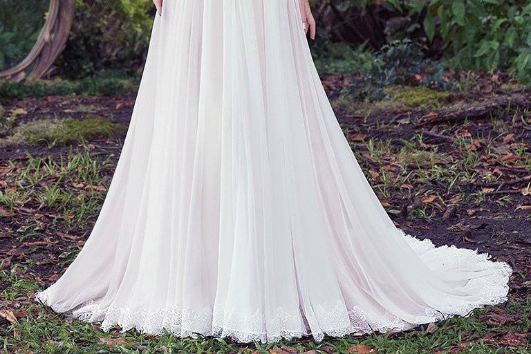 Long sleeved wedding gown