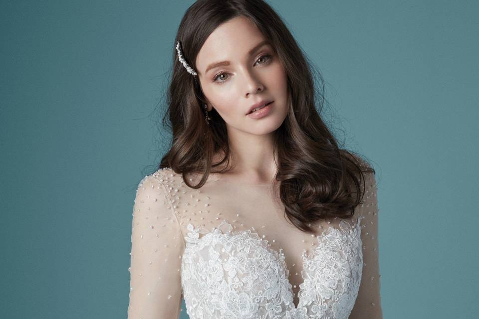 Long sleeve wedding gown