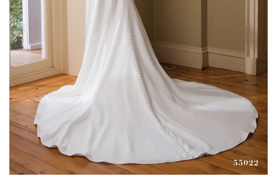 Crepe wedding gown