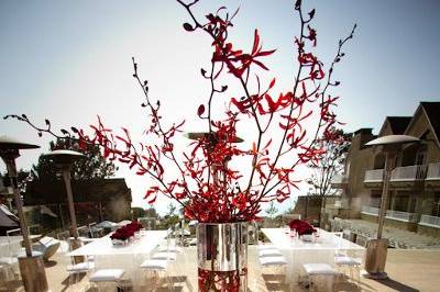 Raised floral centerpiece