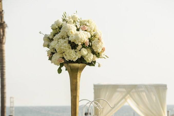 Raised white flower