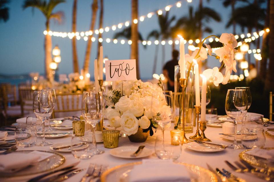 Destination wedding reception