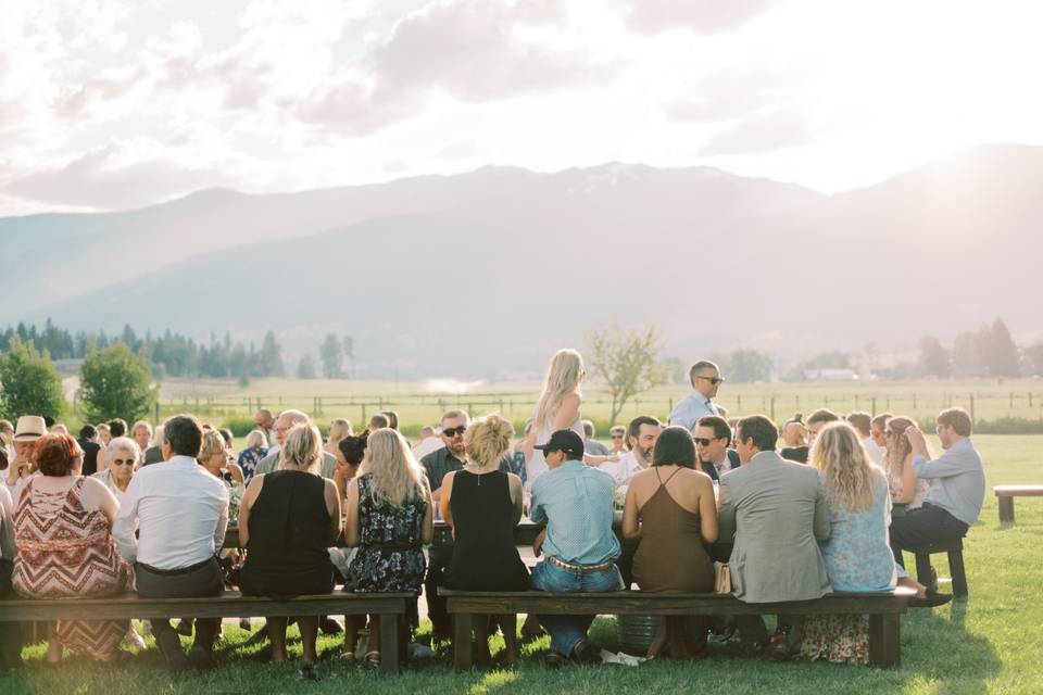 Farm table and benches