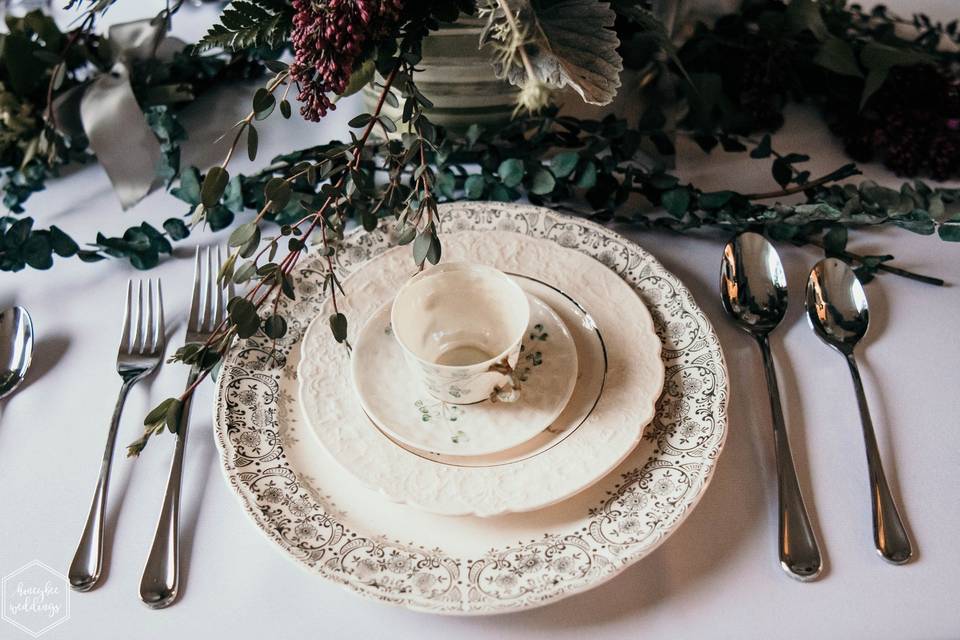 Fine china for an elegant reception