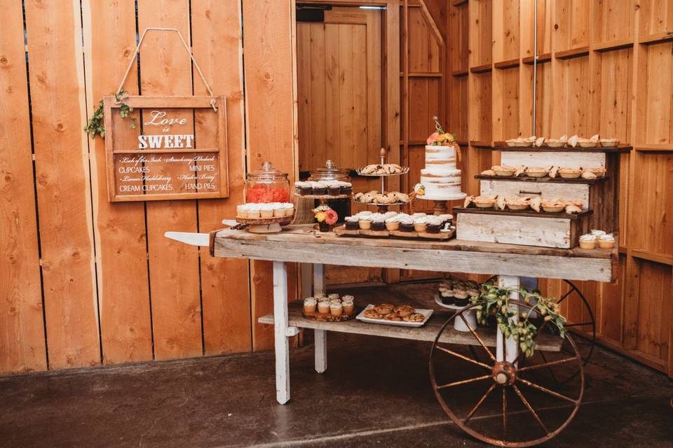 Sweets cart and sweets stairs