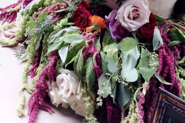 Wedding cake with big floral design