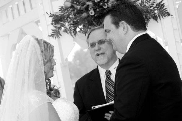 Steve officiating a wedding ceremony