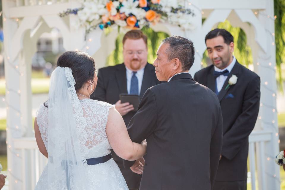 Couple being wed