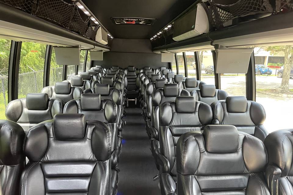 35-passenger executive bus interior
