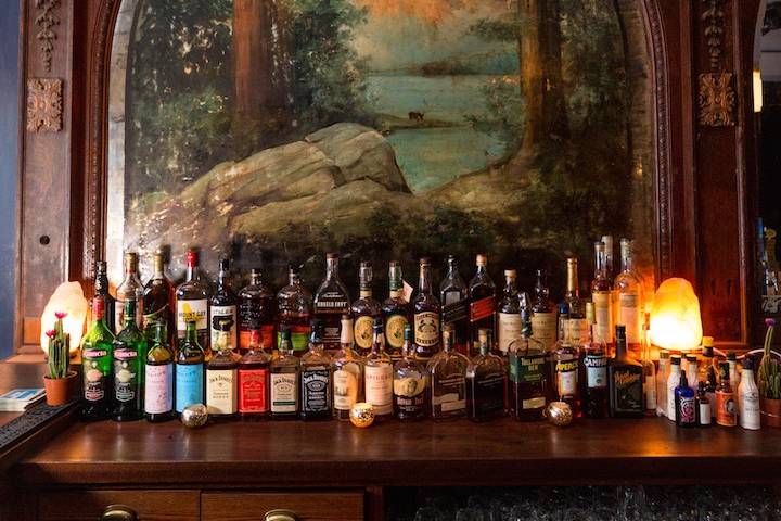 Antique glass bar paintings