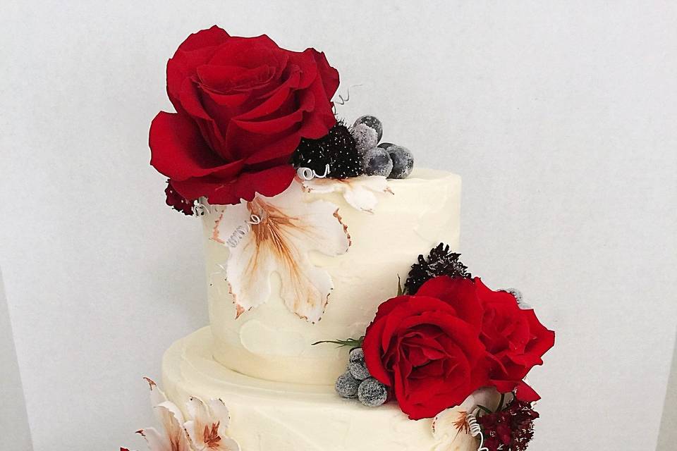 Italian themed wedding cake