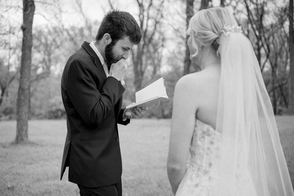 Private Vows at a first look