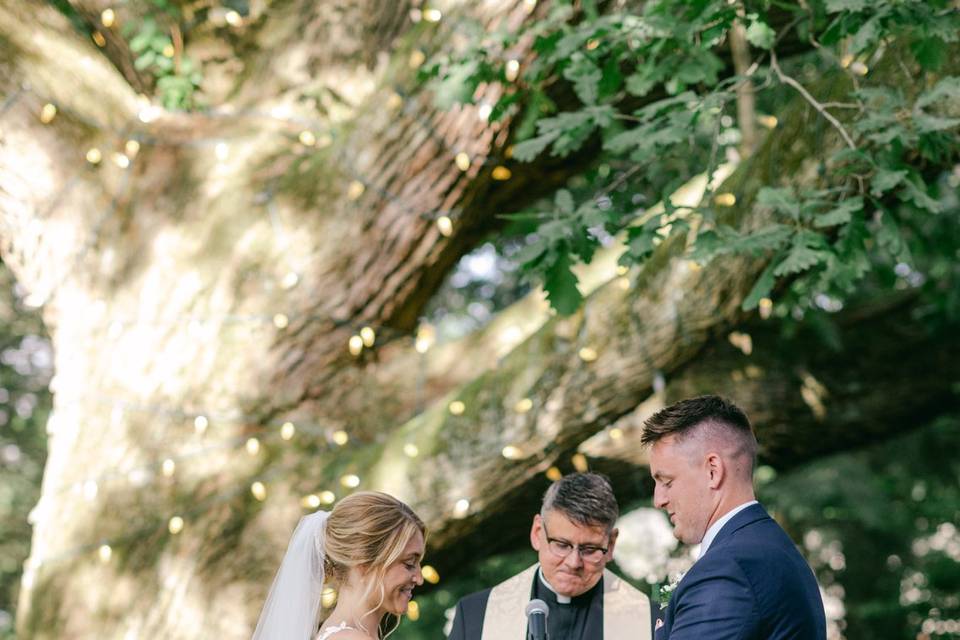 The bride and groom