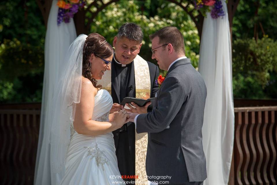 The bride and groom