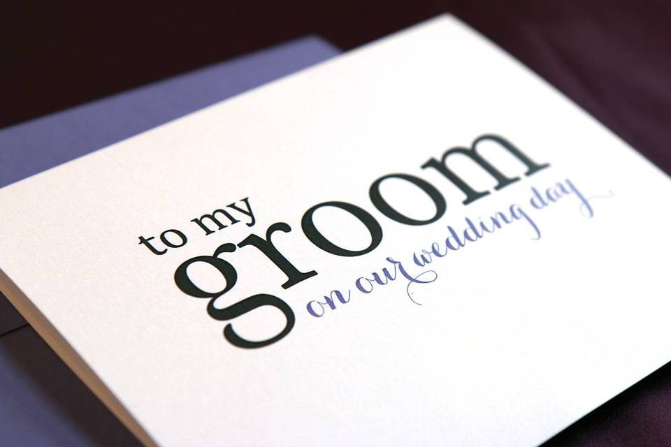 To My Groom Card Perfect detail for the hubby-to-be on your big day. Share a special message with the man you will spend the rest of your life with.