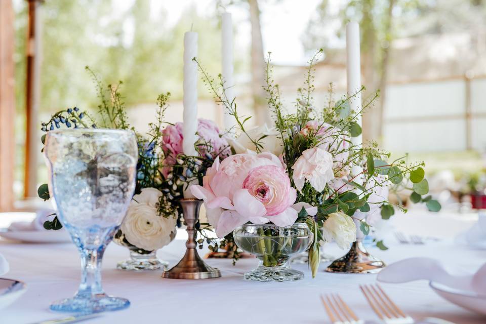French blue reception table