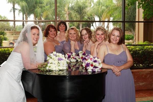 The bride and bridesmaids