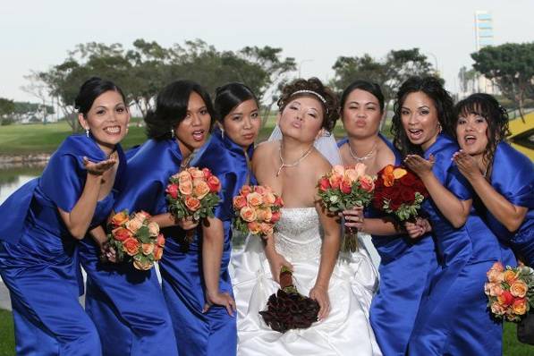 The bride and bridesmaids