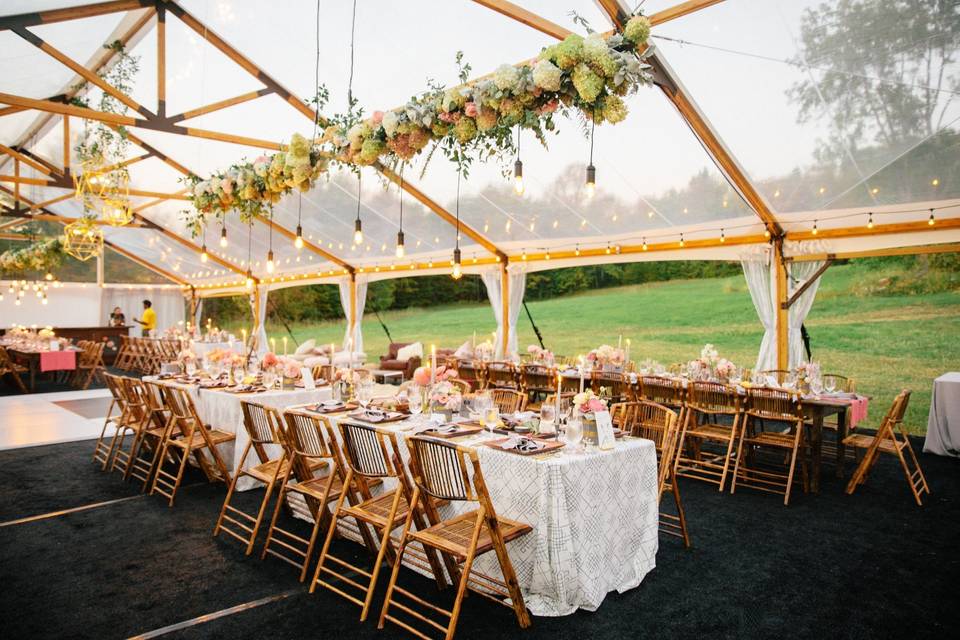Private home tent wedding