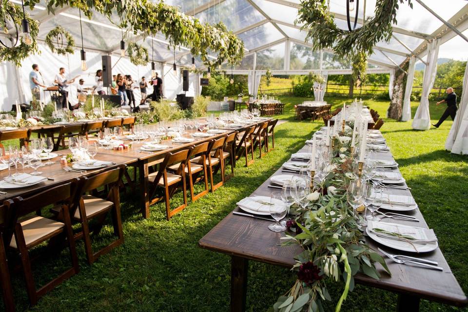 Clear top tent wedding