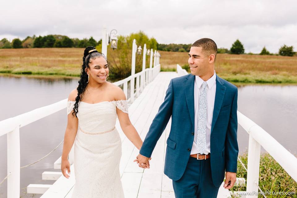 Bride+Groom Holding Hands