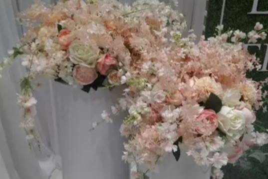 Pink centerpieces