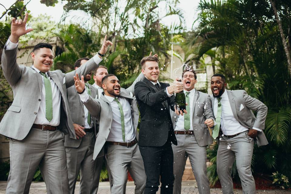 Groomsmen know how to have fun