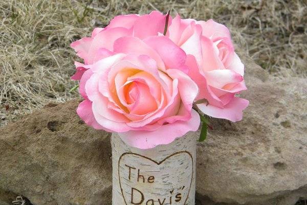 Rustic Woodland Birch Bark Vase for Centerpieces