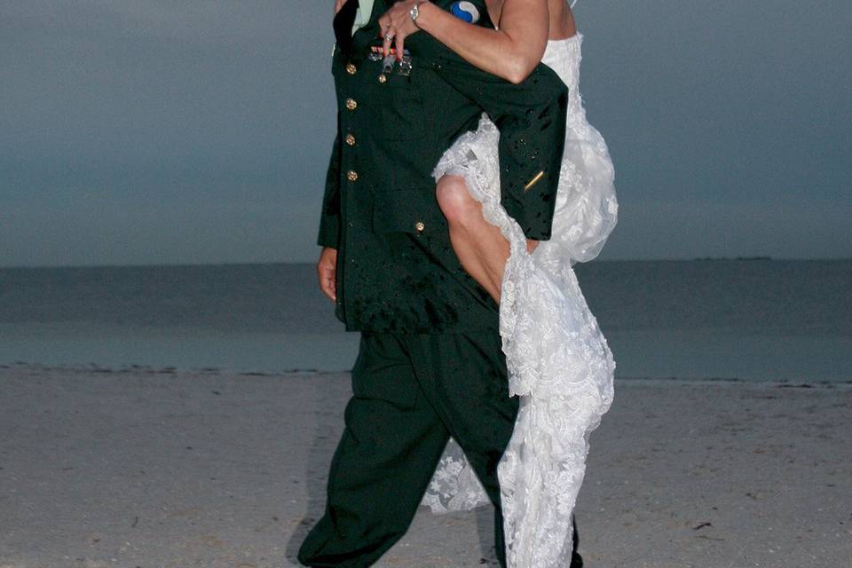 Military beach wedding in Florida with Ray and Tasha