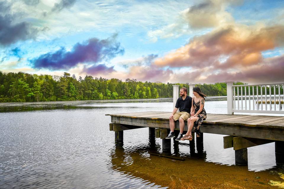 Engagement Session on dock