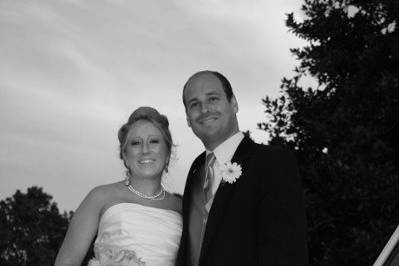 Bekah & Jim had an awesome white Rolls Royce! Fun backdrop for pictures!