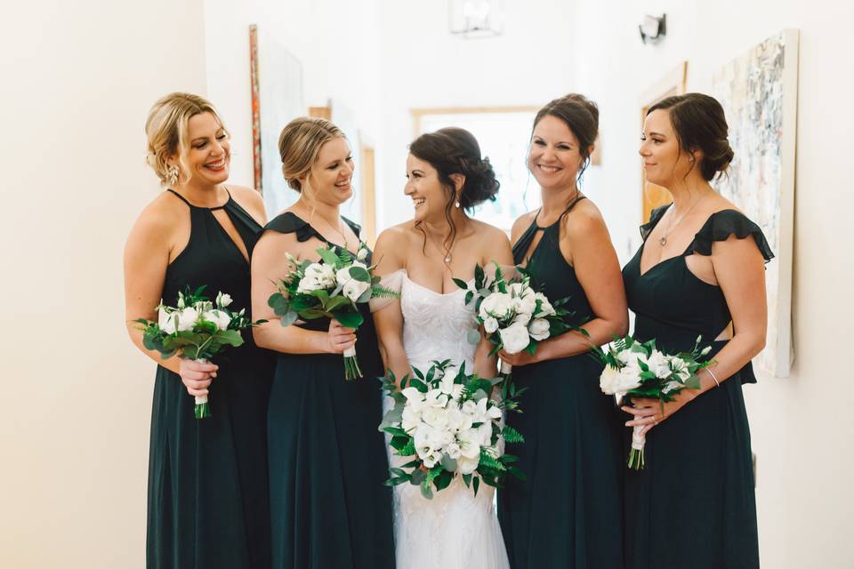 Bridesmaid's laughter!