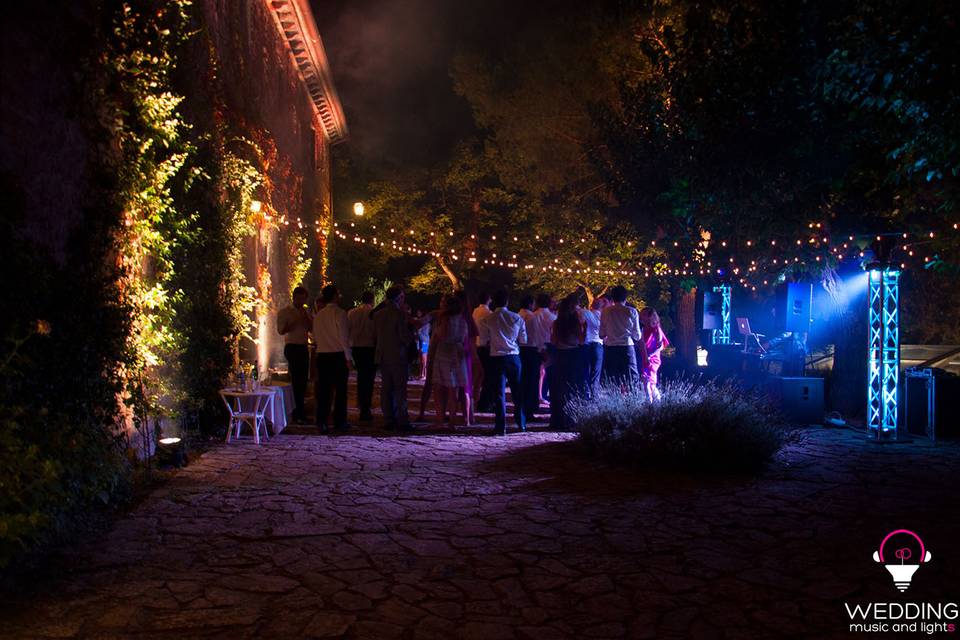 Wedding architectural lighting string lights - Tuscany - Italy