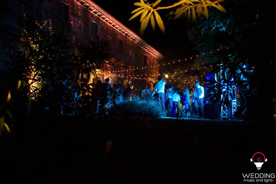 Wedding architectural lighting string lights - Tuscany - Italy