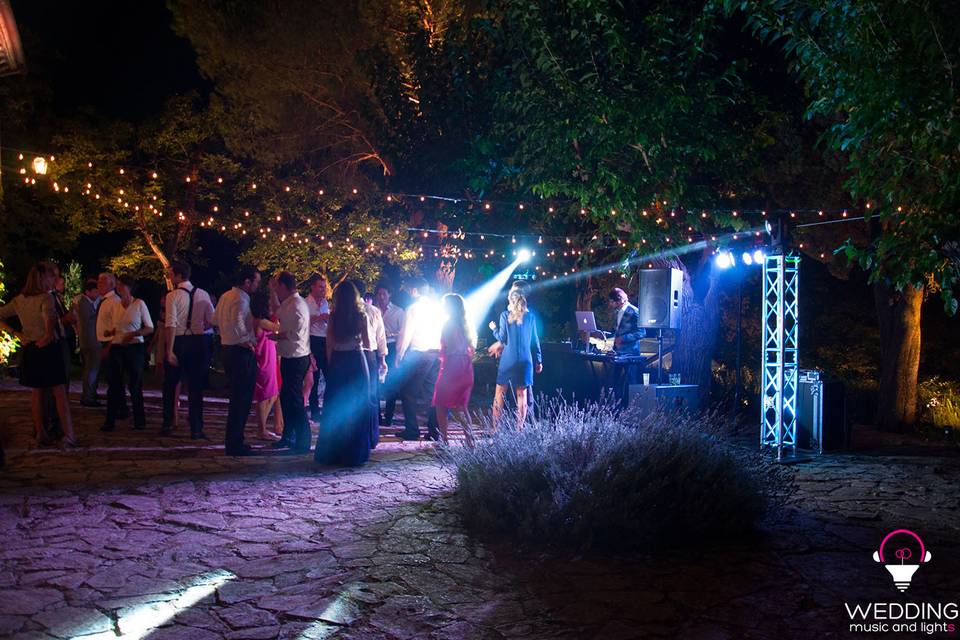 Wedding part DJ architectural lighting string lights - Tuscany - Italy