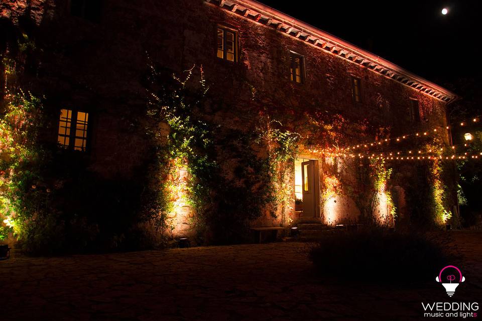 Wedding architectural lighting string lights - Tuscany - Italy