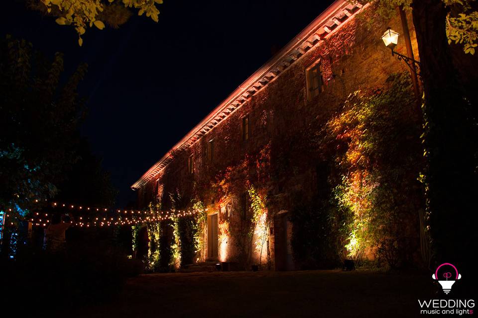 Wedding architectural lighting string lights - Tuscany - Italy