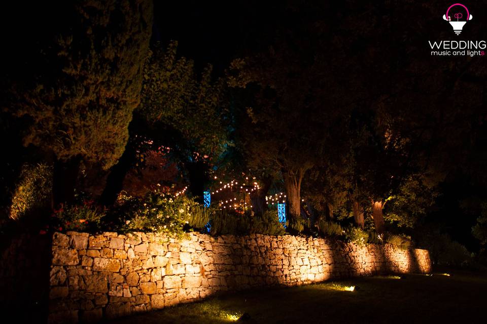 Wedding architectural lighting string lights - Tuscany - Italy