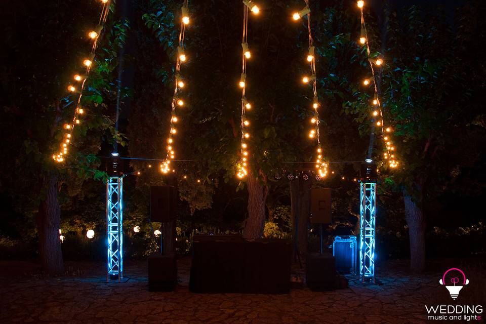 Wedding architectural lighting string lights - Tuscany - Italy