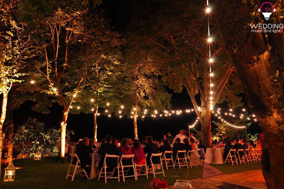 Wedding architectural lighting string lights - Tuscany - Italy