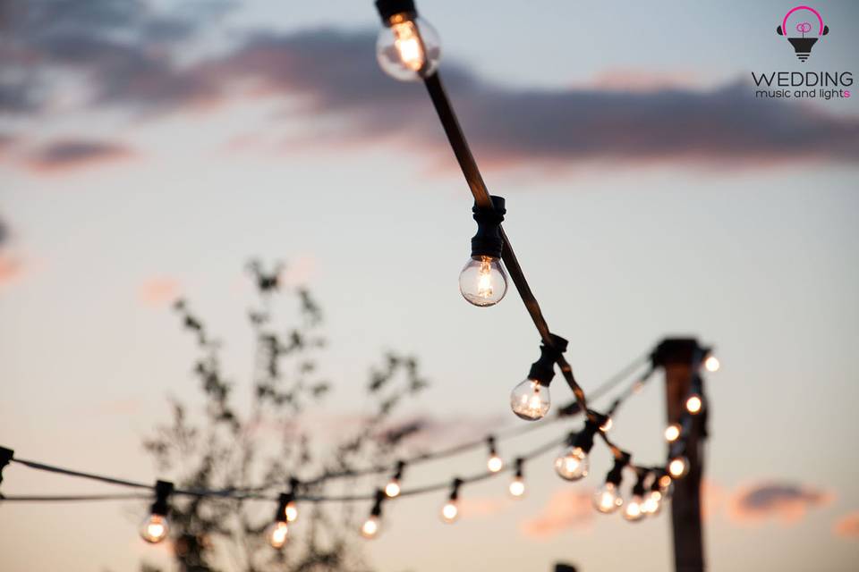 Wedding string lights Pienza - Tuscany - Italy