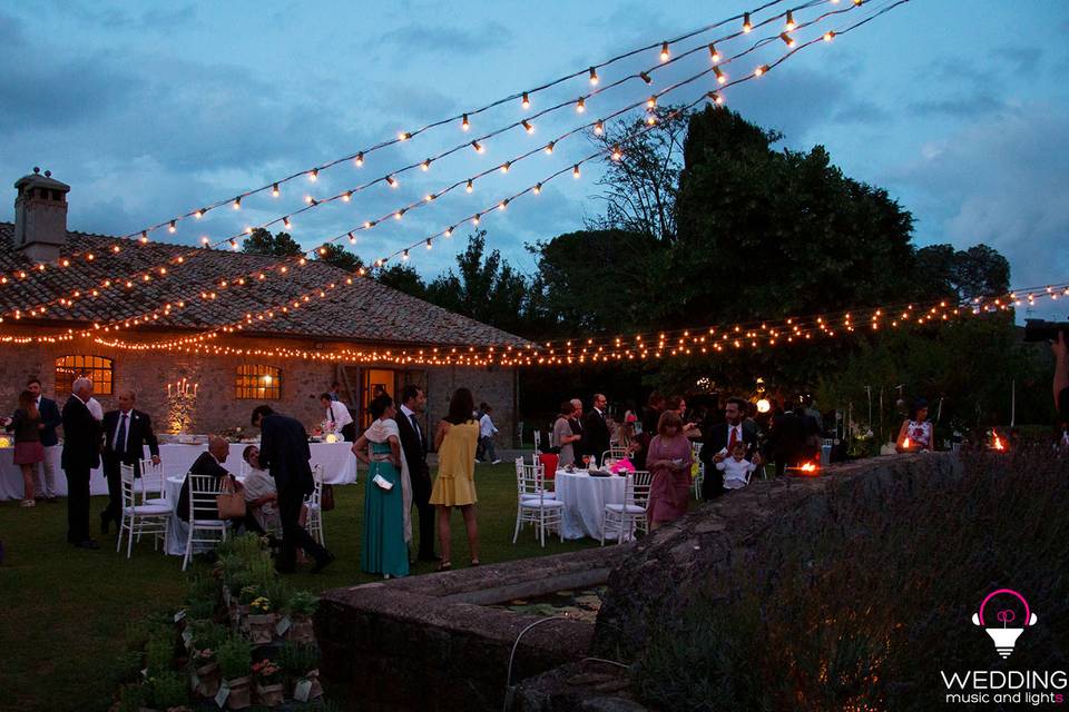 Wedding string lights Antiche Scuderie Odescalchi - Italy